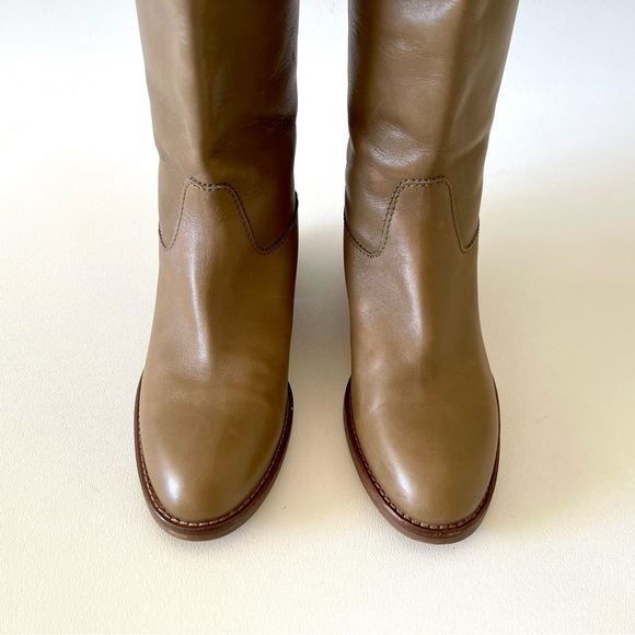 J. Crew Field Boots Riding Leather Equestrian Classic Minimalist Olive Green 6 - Picture 7 of 14